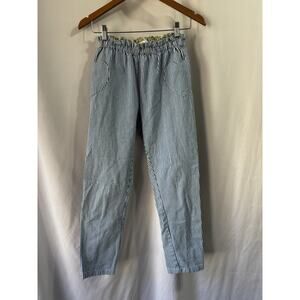 Mini Boden Girls Heart Pocket Pants Blue Striped Size 12 152cm Cotton Classic